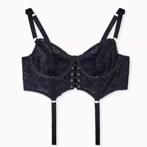 Torrid Black Lace Corset underwire bralette Size 1x Nwt